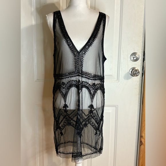 Free People Other - Free People intimately Black Sheer Lace Chemise size Medium NWT